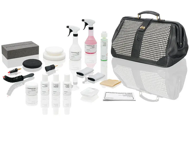 (New) Porsche Classic Car Care Set W/ Pepita Bag 1