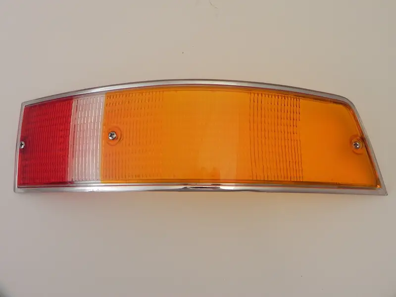 (New) Porsche European Right Tail Light Lens With Silver Trim - 1969-72 1
