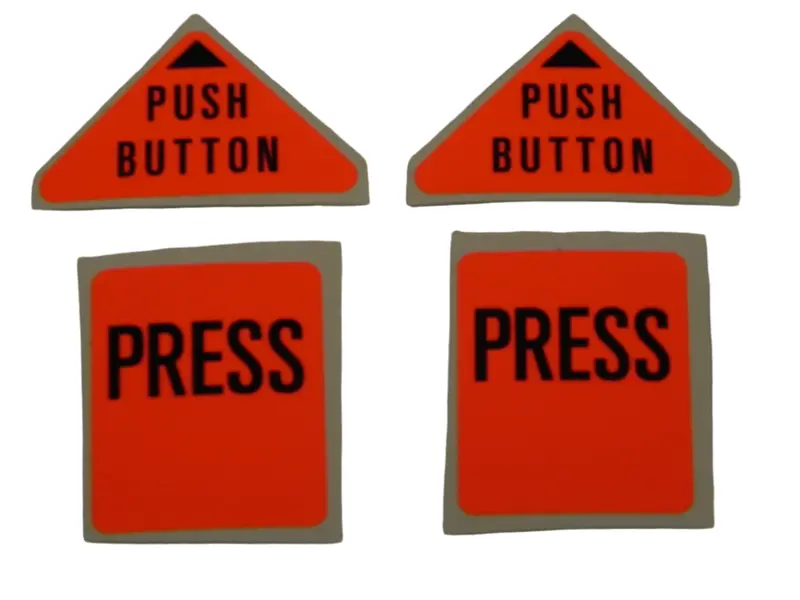 (New) Seat Belt Latch Decal 4 Piece Set - 1972-76 2