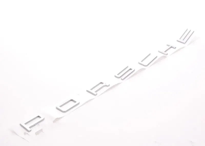(New) White Silver Chrome "Porsche" Letterset 1