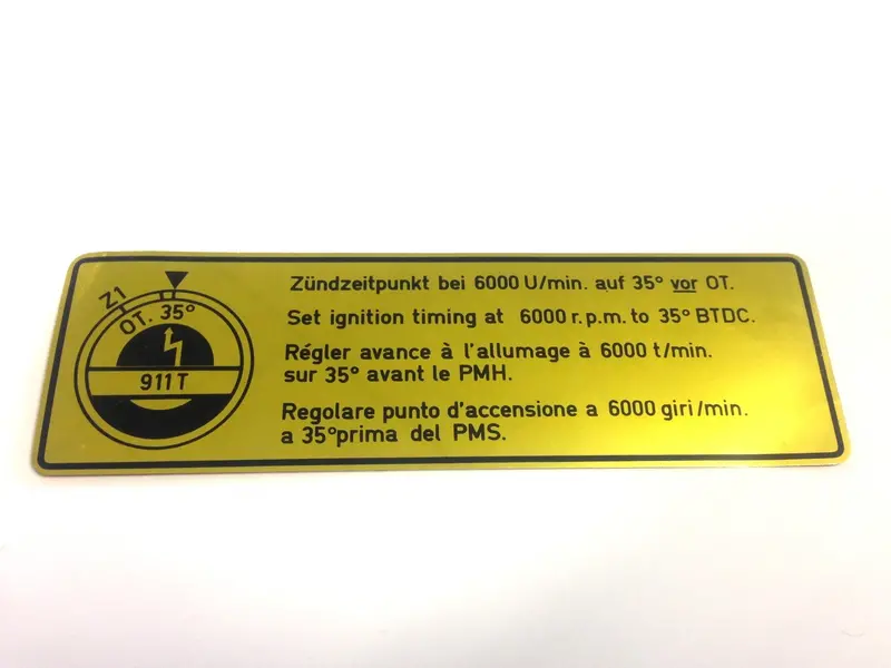 (Nos) 911 T Timing Decal - 1969-73 1