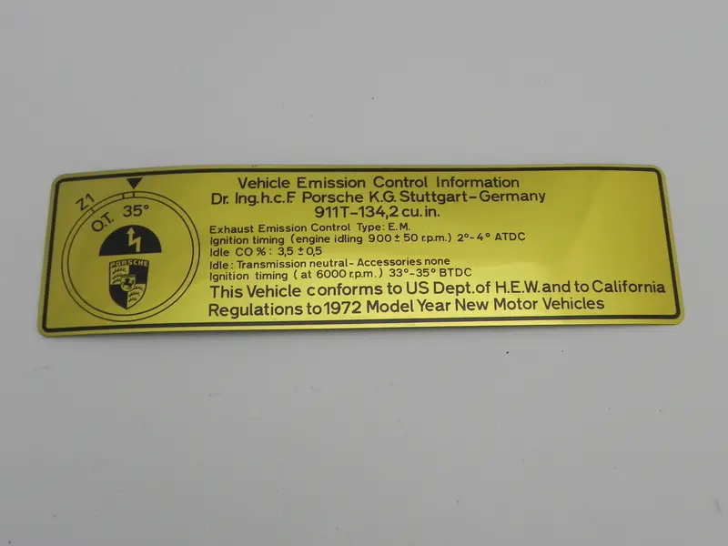 (Nos) 911 T Timing Decal - 1972 1