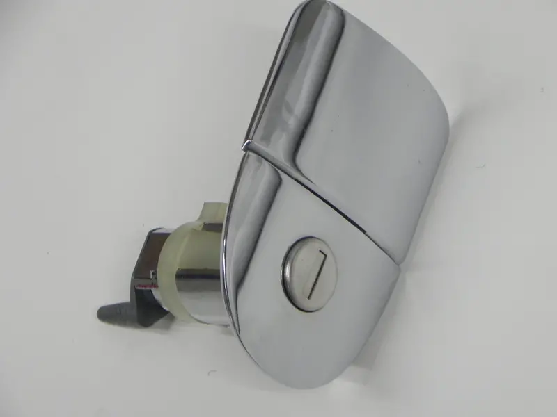 (Nos) 914 Right Chrome Door Base Handle - Lock And Key - 1970-76 1
