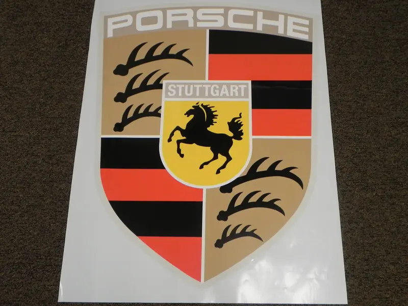 (Nos) Large Porsche Crest Dealer Decal 1