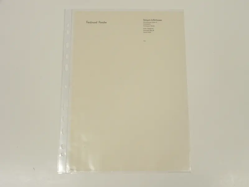 (Nos) Original Ferdinand Porsche Blank Letterhead 1
