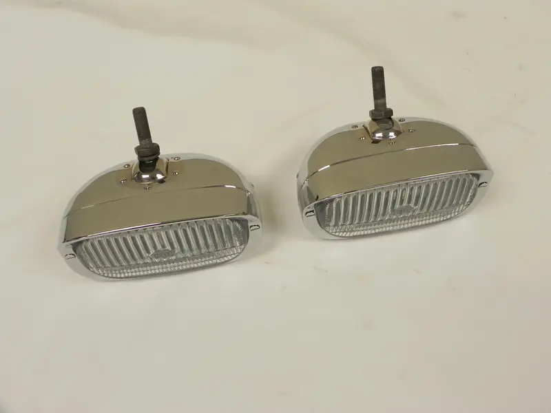 (Original) 911/912 Pair Of Late Euro Hella 128 Clear Fog Lights - 1967-68 1