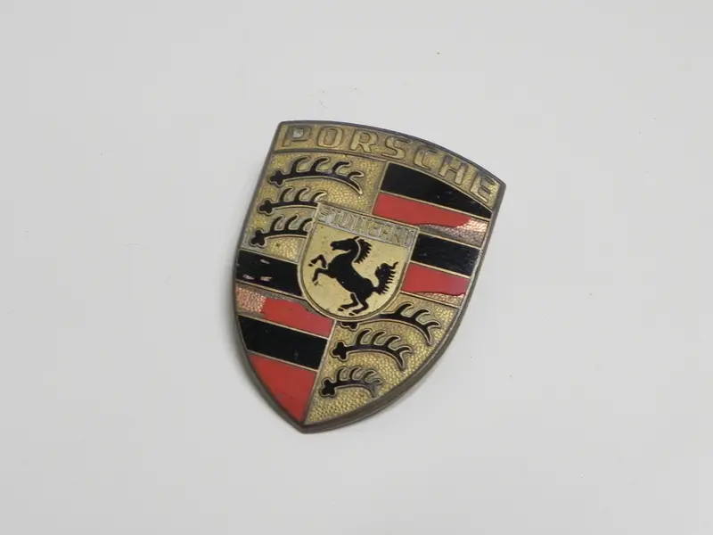 (Original) 911/912 Porsche Hood Crest With Orange Bars - 1965-74 1