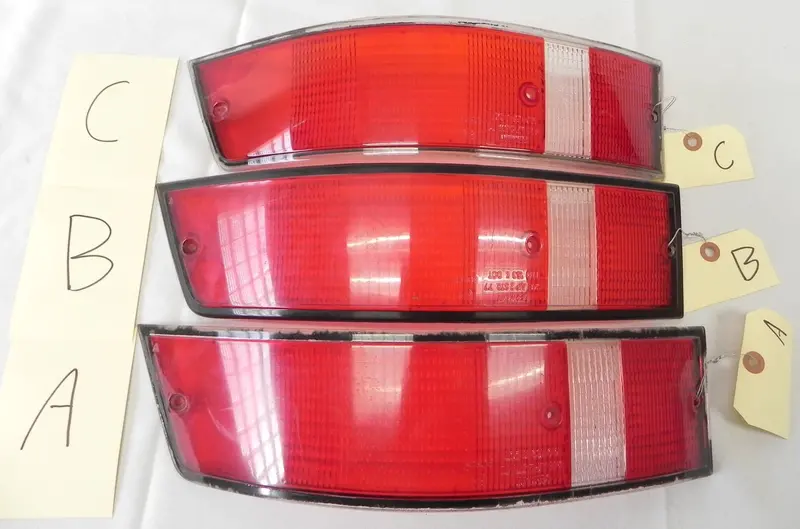 (Original) 911/912E/930 Bosch Usa Rear Right Taillight Lens W/ Black Trim - 1973-89 1