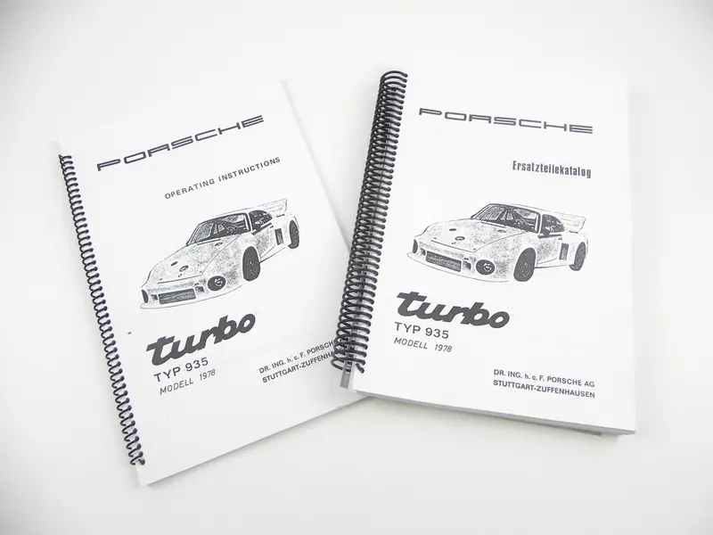 (Original) Porsche 935/78 Operating Instructions And Spare Parts Catalog Set 1