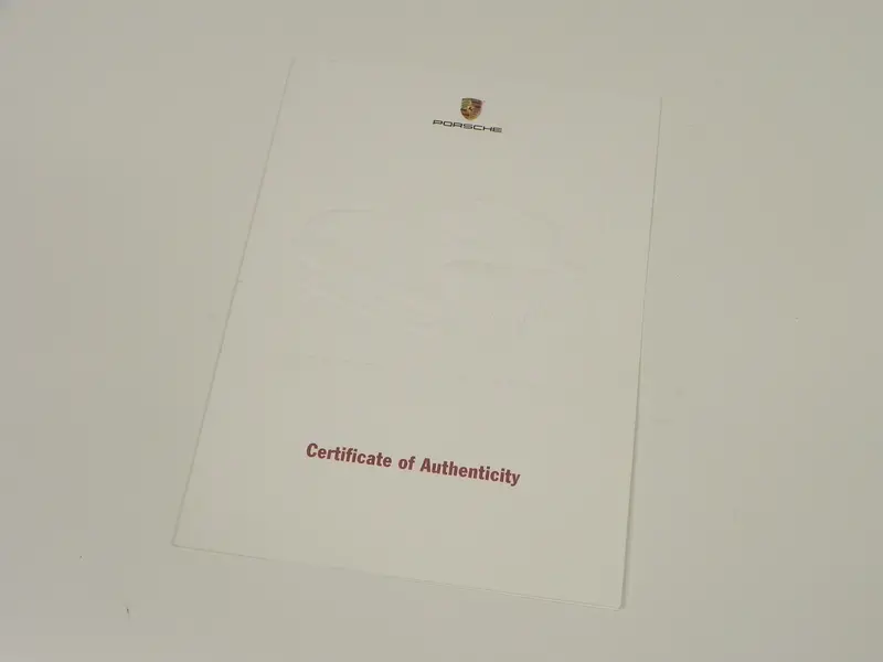 (Original) Porsche Certificate Of Authenticity Folder Cover 1