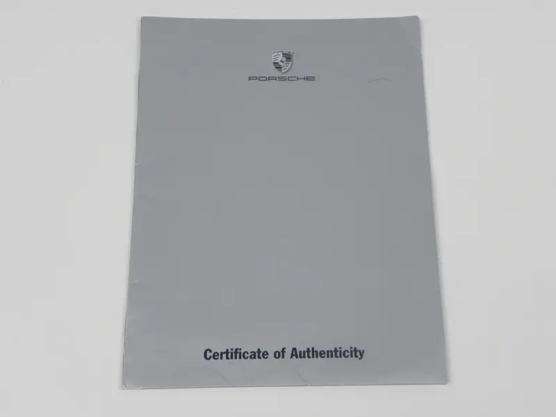 (Original) Porsche Certificate Of Authenticity Folder Cover 1