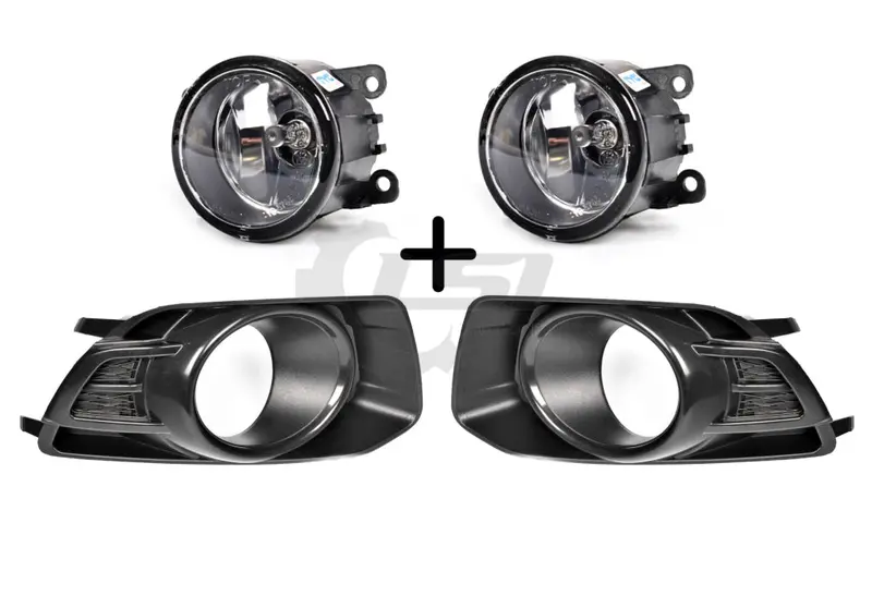 Pair Fog Light Lamp + Cover Surround Bezel (Blk) For Ford Falcon Fg S2 Xr6 Xr8 1