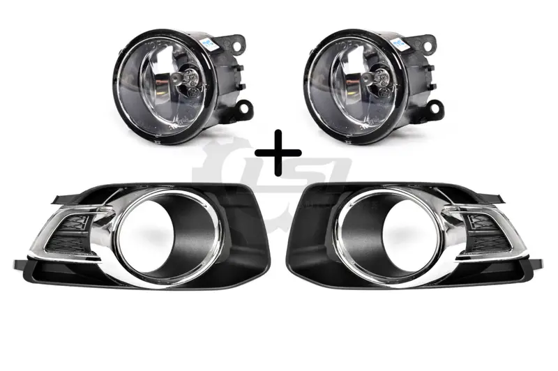 Pair Fog Light Lamp + Cover Surround Bezel Chrome For Ford Falcon Fg S2 Xr6 Xr8 1