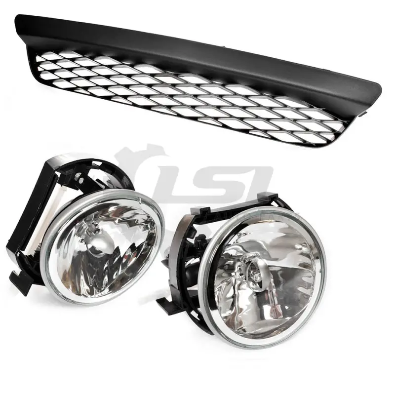 Pair Fog Light Lamp + Lower Bumper Mesh Grille Grill For Ford Falcon Ba Xr6 Xr8 1