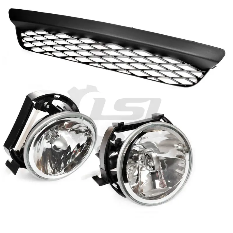Pair Fog Light Lamp + Lower Bumper Mesh Grille Grill For Ford Falcon Ba Xr6 Xr8 2