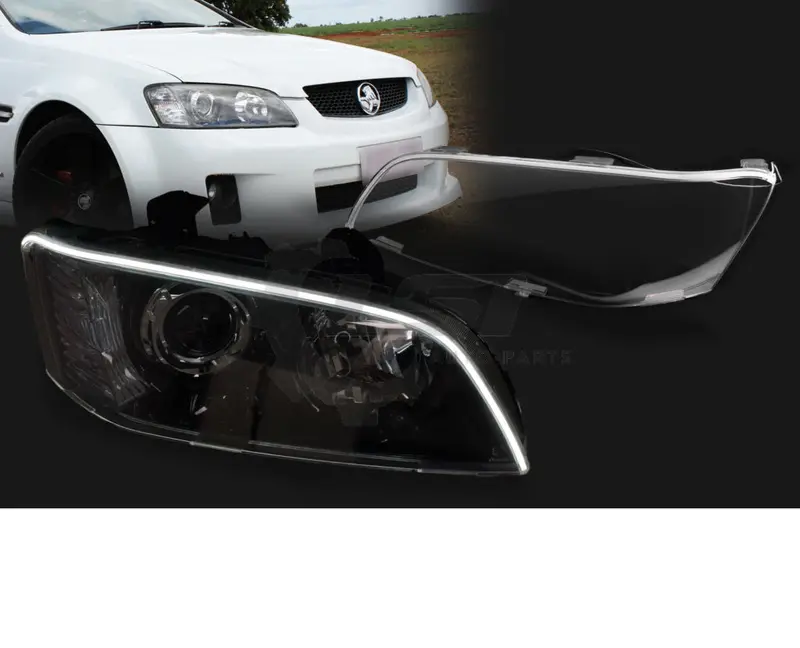 Pair Headlight Protectors With Led Drl For Holden Commodore Ve Series 1 Ssv 1
