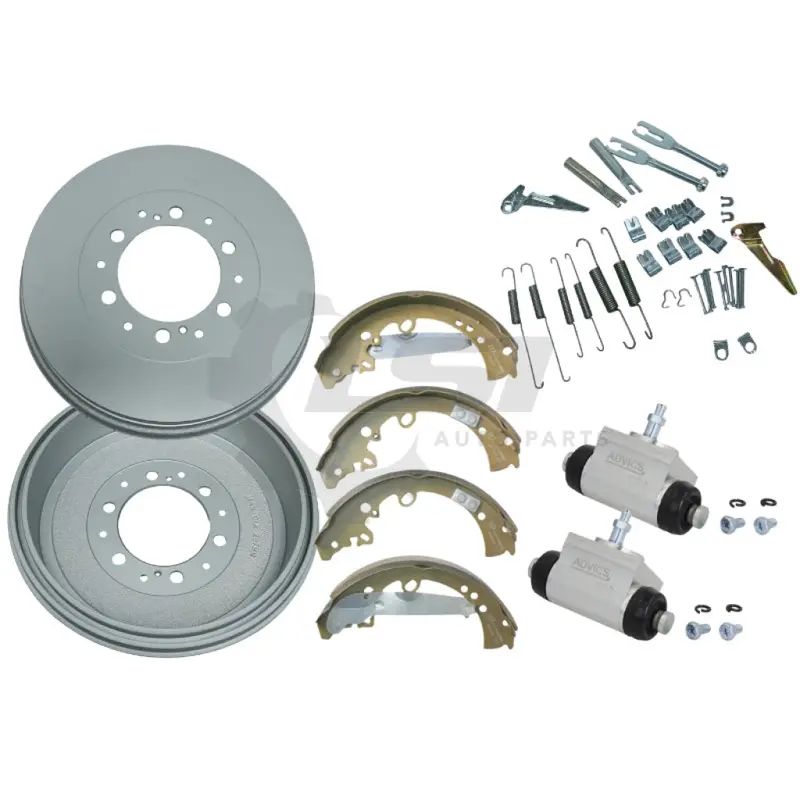 Rear Brake Drums + Shoes + Wheel Cylinders Kit For Hilux Ggn25 Kun26 Gun135 4X4 1
