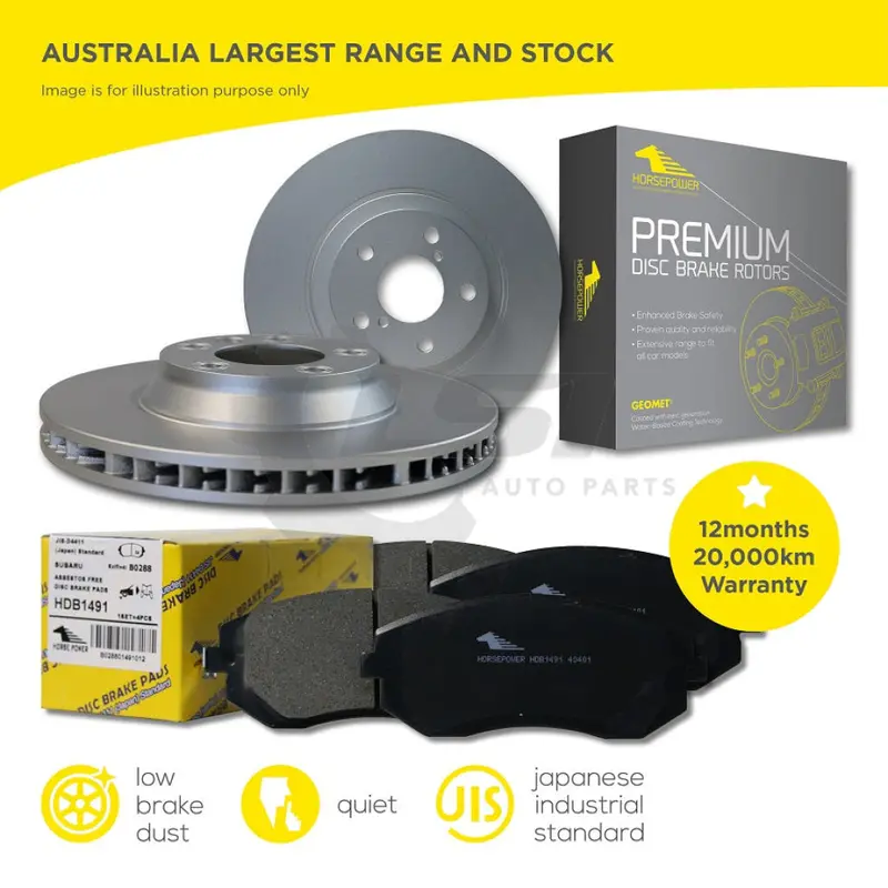 Rear Brake Pads And Disc Rotors Set Suits Subaru Xv 2.0L 2017-2022 285Mm 1