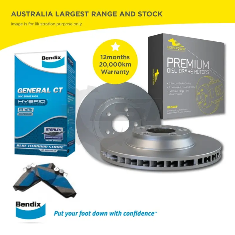 Rear Disc Rotors And Bendix Brake Pad Set For Honda Jazz Ge 1.3 1.5 08 -14 1