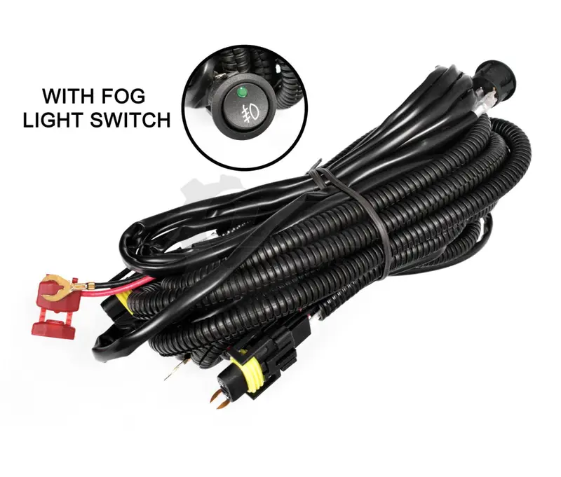 Universal H11 H8 H9 H16 Led Fog Light Wire Harness Wiring Relay Indicator Switch 1