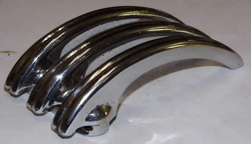 (Used) 356 A/B/C Used Double Ribbed Groove Chrome Door Handle-1955-65 1