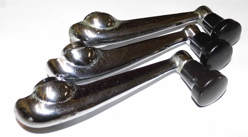 (Used) 356 B/C Chrome Window Crank Handle With Black Knob - 1960-65 1