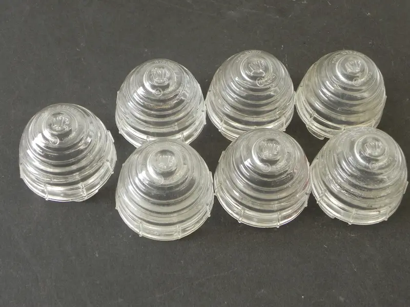 (Used) 356 B/C Swf Front Clear Beehive Turn Signal Lens - 1959-65 1