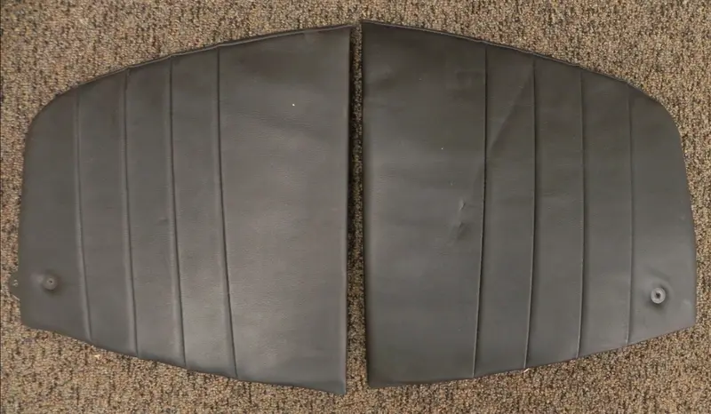 (Used) 356 Cabriolet Soft Top Interior Quarter Panel Pair With Black Leather Covers 1957-65 1