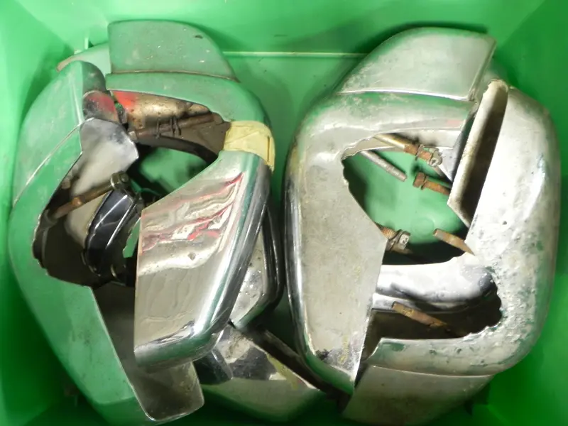 (Used) 356 Left Front Bumper Guard W/ Top - 1959-65 1