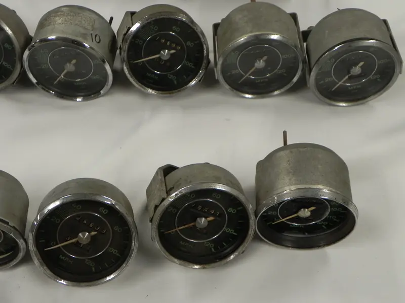 (Used) 356 Original Lot Of Green Face Speedometers - 1950-65 - Sold Each 1