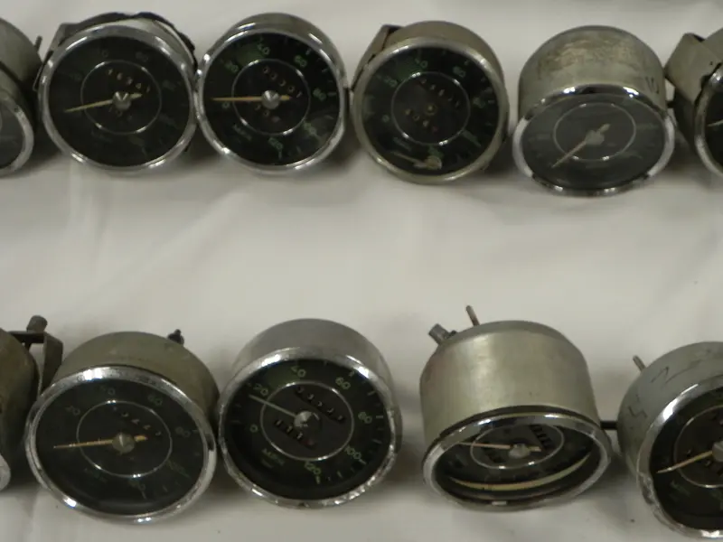 (Used) 356 Original Lot Of Green Face Speedometers - 1950-65 - Sold Each 2