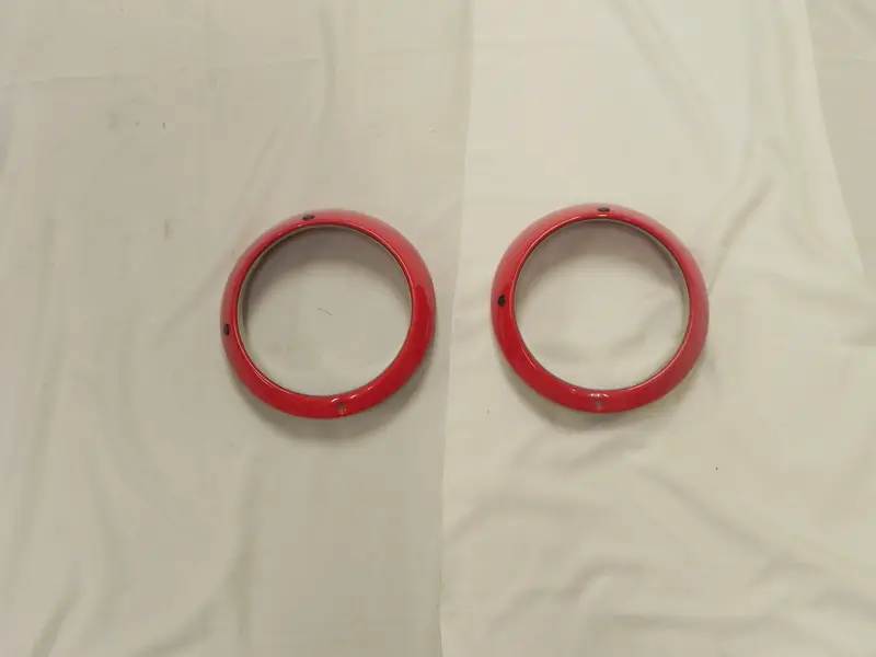 (Used) 911/912/930 Pair Of Red Sealed Beam Headlight Rims - 1968-86 1
