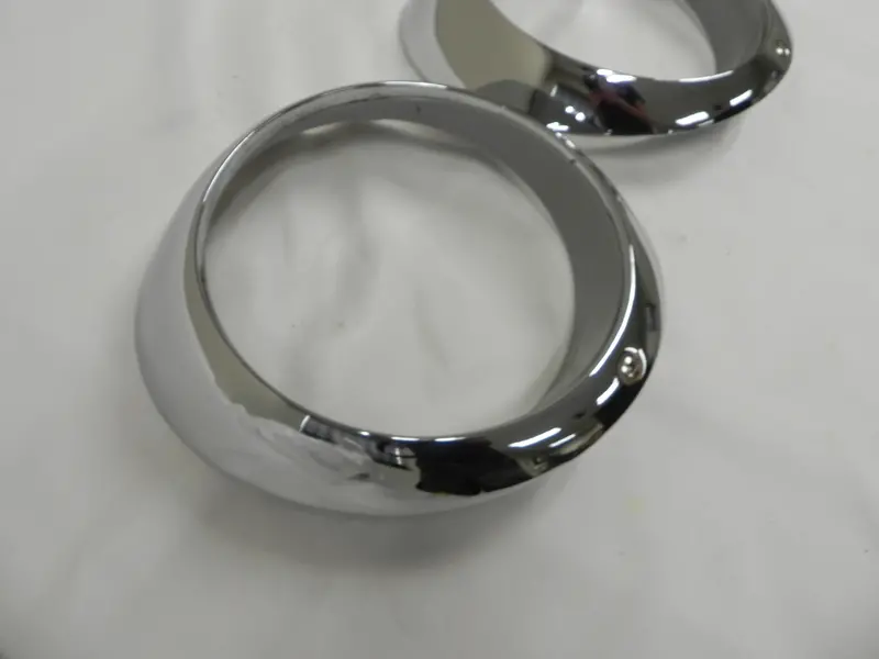 (Used) 911/912/930 Pair Of Sealed Beam Headlight Rims W/ Beauty Rings - 1968-86 2