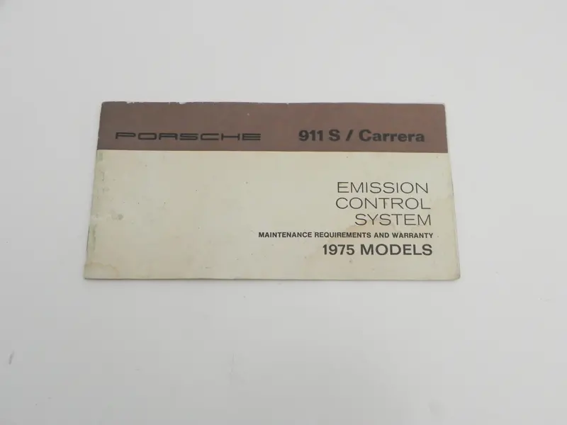 (Used) 911S/Carrera Emission Control System Maintenance Booklet - 1975 1