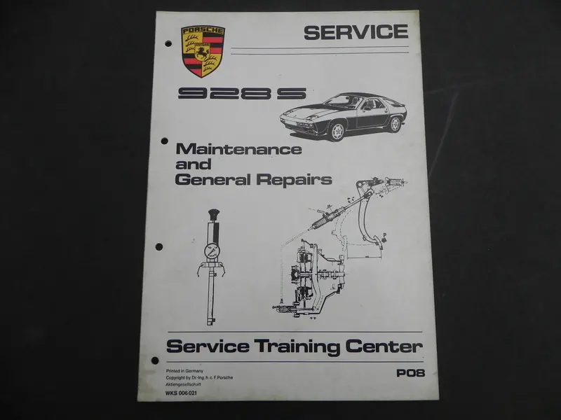 (Used) 928S Service Vehicle Description & Maintenance Manuals 2