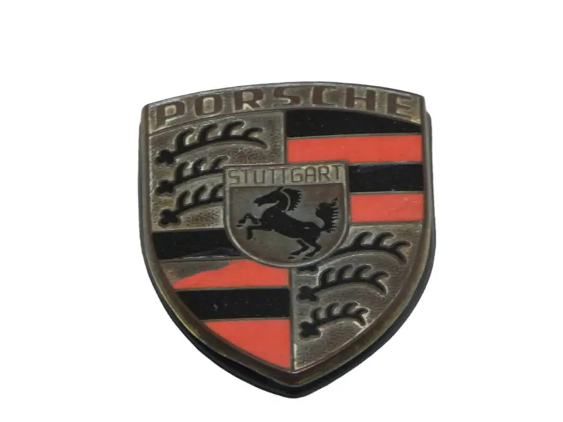 (Used Original) 911/912 Porsche Hood Crest With Orange Bars - 1965-74 1