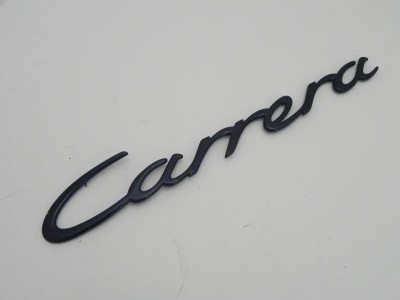 (Used) Original 996 Blue Metallic "Carrera" Engine Lid Emblem - 1999-2004 2