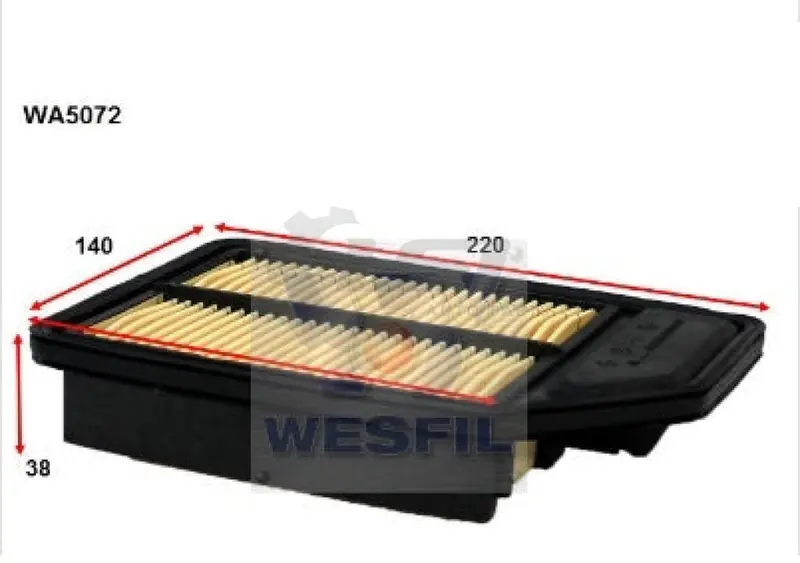 Wesfil Air Filter For Honda Jazz Wa5072 (Ref:A1729) 1