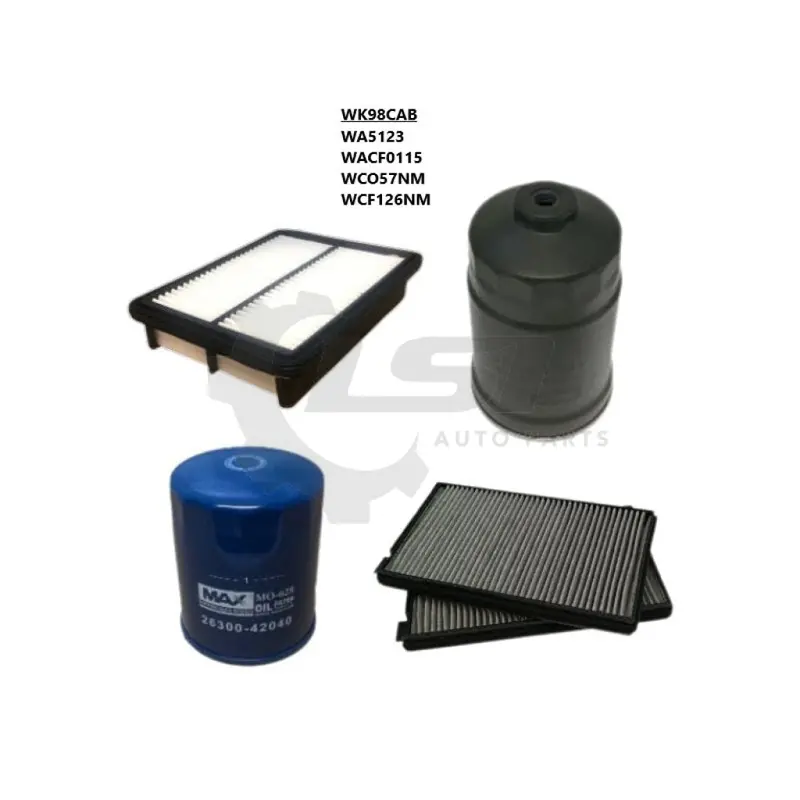Wesfil Air Pollen Oil Fuel Cabin Filter Kit Wk98cab For Hyundai Imax Tq 2.5L 11/2007-09/2021 D4cb 1