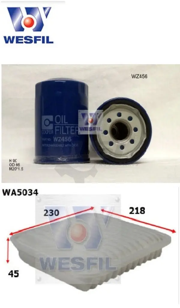 Wesfil Oil Air Filter Service Kit For Mitsubishi 380 Db 3.8L V6 10/05-04/08 1