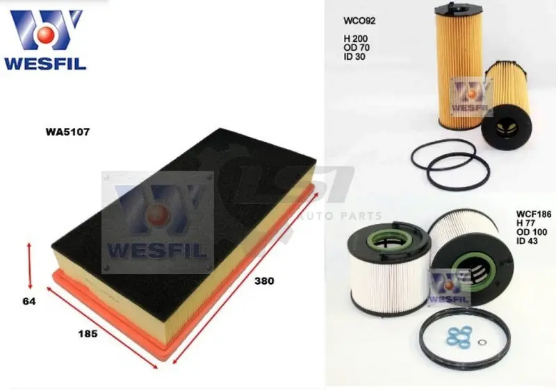 Wesfil Oil Air Filter Set For Audi Q7 3.0L 4.2L 1
