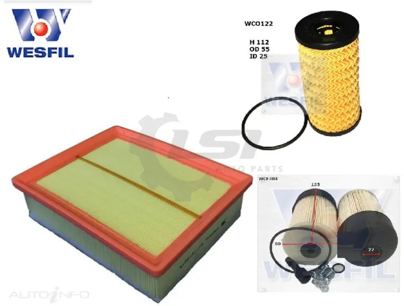 Wesfil Oil Air Filter Set For Renault Trafic X82 1