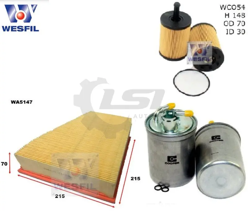Wesfil Oil Air Filter Set For Vw Polo 9N 1