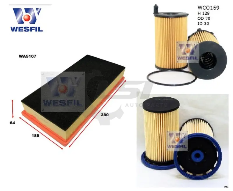 Wesfil Oil Air Filter Set For Vw Touareg 7P 1