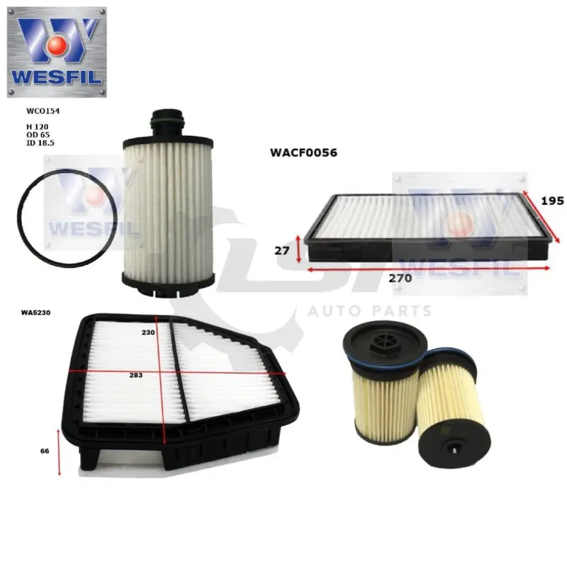 Wesfil Oil Air Fuel Cabin Filter Service Kit For Holden Captiva Z22d1 12/2012-2019 1