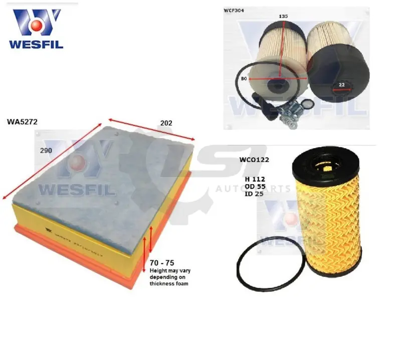 Wesfil Oil Air Mahle Fuel Filter Service Kit For Renault Master X62 2.3 09/2013- 1