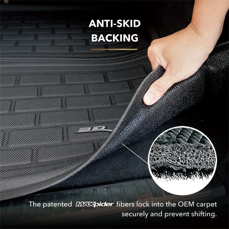 3D Maxpider 11-23 Dodge Challenger W/ Subwoofer Kagu Black Cross Fold Cargo Liner 1