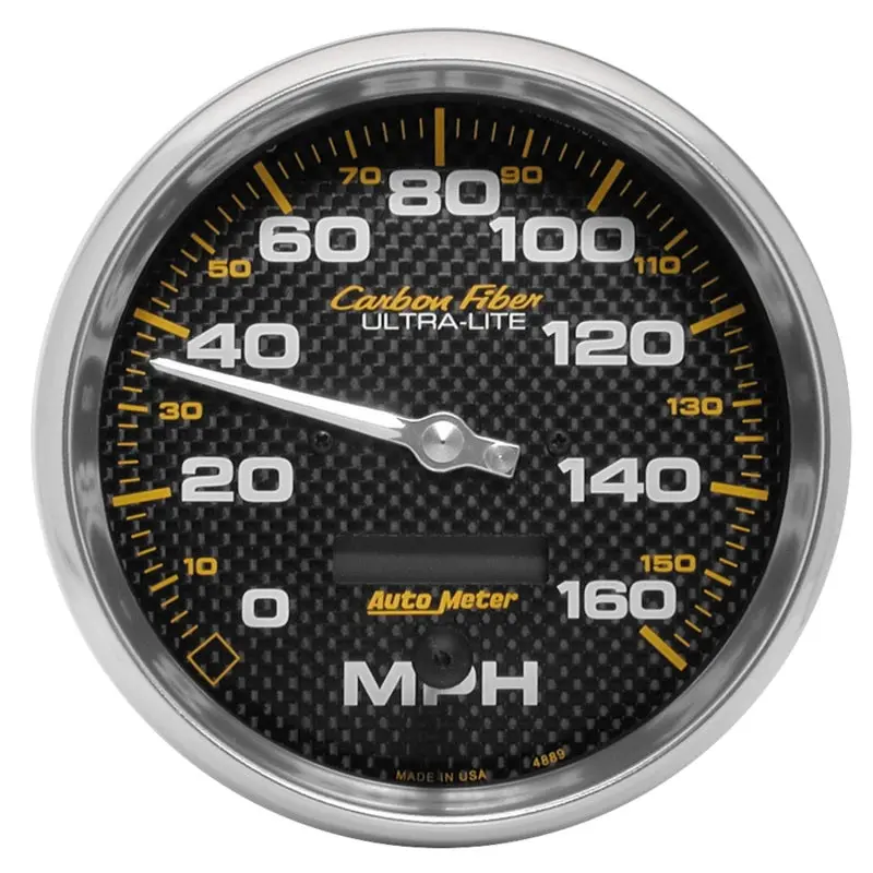 Autometer Carbon Fiber 5-Inch Programmable Electric Speedometer – 160 Mph Range 1