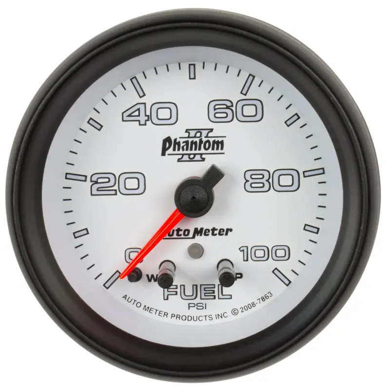 Autometer Gauge Fuel Press 2-5/8In. 100Psi Stepper Motor W/ Peak & Warn Phantom Ii 1