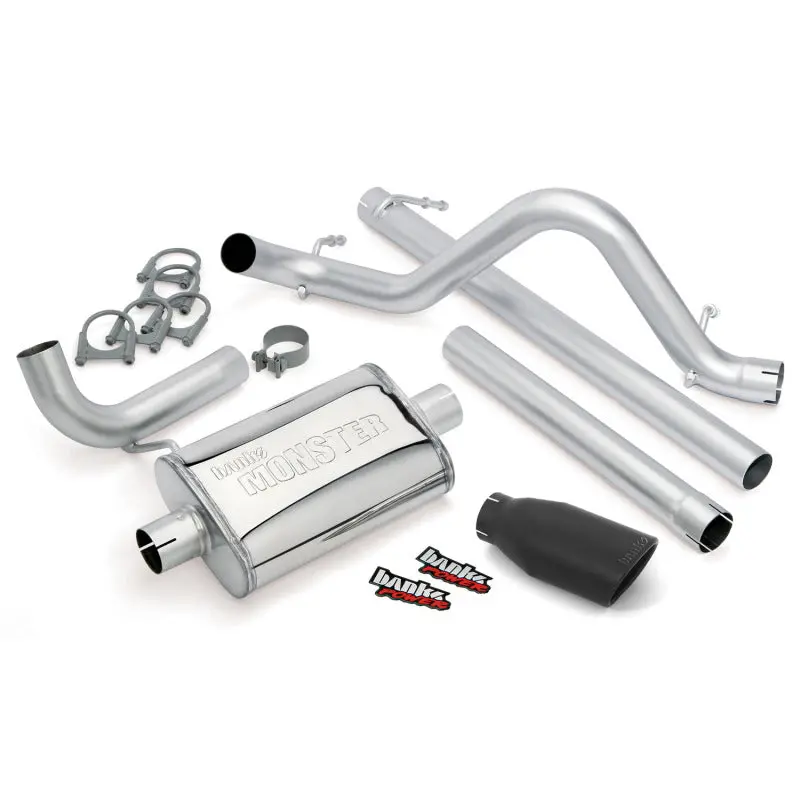 Banks Power Monster Exhaust System For 2007–2011 Jeep Wrangler Unlimited (4-Door) 3.8L – Stainless Steel With Black Tip 1
